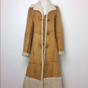 Vintage Larry Levine Camel Faux Shearling Coat